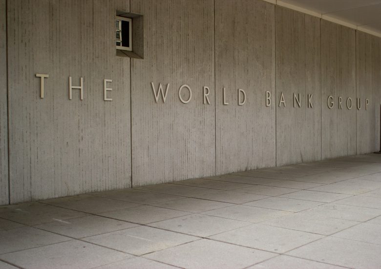 World Bank Group headquarters sign in Washington, D.C.